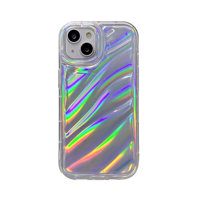 New Fashion Wave Ripple Silicone Phone Case for iPhone 16 15 13 14 12 Pro Max Plus Silk Wrinkled Pattern Candy Color Soft Cover