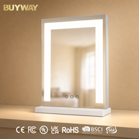 Miroir Hollywood avec éclairage 152 LED SMD, 3 couleurs, variateur d'intensité, capteur tactile, miroir de maquillage éclairé, 46 cm, pour table ou bureau