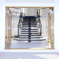Bande décorative en bois et aluminium, 1 place, faisceau lonaléger pour escaliers, intérieur et extérieur, Style moderne