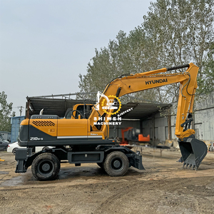 Excavadora de ruedas usada de alta calidad HYUNDAI 210W-9 con certificado CE EPA. Excavadora de segunda mano HYUNDAI 210 220 225 en venta. - Product Image 4