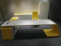 Table de réception pour le patron en pierre de surface solide en acrylique blanc OEM Mobilier de bureau