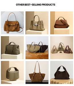 Sacs à main pliables en cuir de vachette pour femmes, grande capacité, avec poignée supérieure, pour le bureau et l'usage quotidien, logo personnalisé, directement de l'usine - Product Image 6