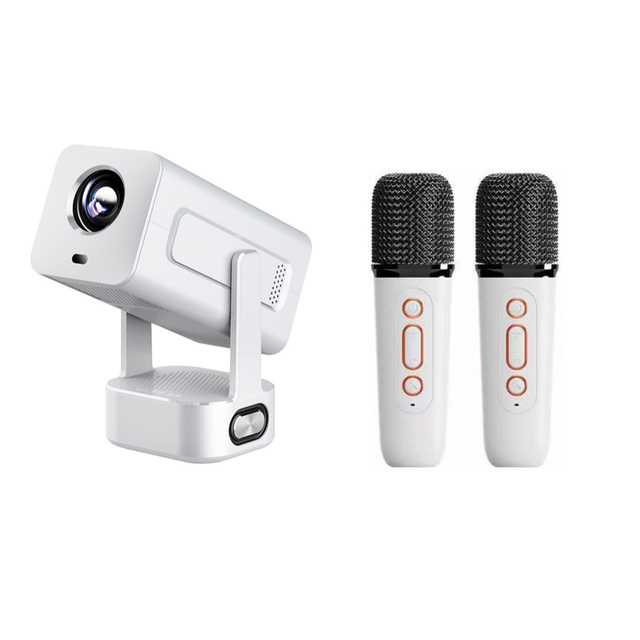 Newest Native 1080P Smart Android 13 Projector 4K Support Mini LCD KTV Mic Auto Focus Auto Keystone Screen Mirroring WiFi 6 5.2