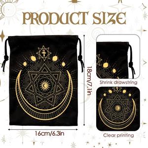 Bolsa de tarjeta de <span class=keywords><strong>Tarot</strong></span> de terciopelo con cordón reciclable, almacenamiento de Peluca de joyería con soporte para lápiz labial - Product Image 2