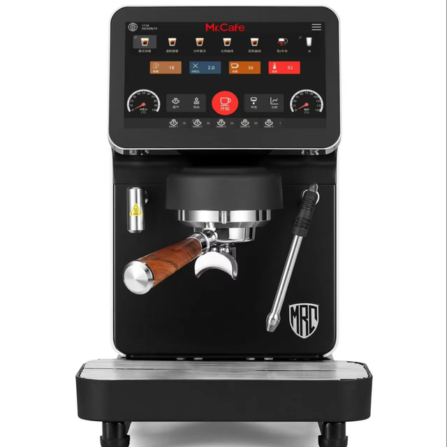 Mr.Cafe S180 Professional Semi-automatic Commercial Espresso Machine 10.1" Touch Screen 3600W Power Single Group Steam Wand Milk