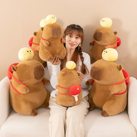 Peluche Capybara avec sac à dos de ping-pong, jouet en peluche moelleux et doux, Kawaii, pour enfants et filles, cadeau d'anniversaire, vente en gros