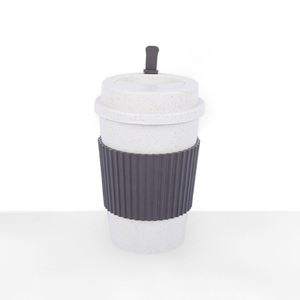 <b>Reusable</b> 12oz Food Grade PP Coffee <b>Cup</b> with Silicone Cover Wheat Material Degradable PLA Custom Size Mug for Gift - Product Image 3