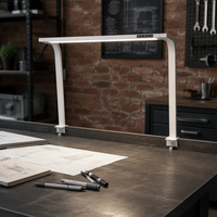 Lampe de bureau LED à spectre complet 24W noire sans scintillement, CRI 95 élevé, à intensité variable tactile, pliable avec pince pour l'étude, la maison et le bureau