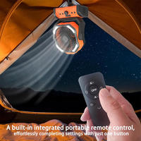 Ventilateur de camping extérieur à double moteur 20000 mAh, ventilateur de table rechargeable avec batterie externe, éclairage USB, ventilateur portable pour tente
