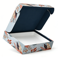 Boîte d'expédition auto-érectible en carton ondulé grand format, avec logo personnalisé en relief et pelliculage mat, pour vêtements de bébé, chaussures, chaussettes et fourrures