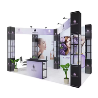 Conception personnalisée Tube modulaire en aluminium 10x10 Tissu de tension Table d'exposition portable Tour en spirale pliable Stand de promotion