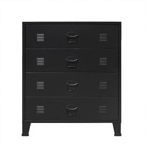 Cajonera Metálica de Estilo Industrial, 30.7x15.7x36.6, Negra, Modelo D0100HEX37U - Product Image 1