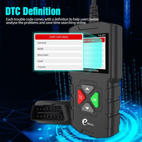 Escáner OBD2 YA-201, Lector de Códigos de Diagnóstico para Automóviles de 12V, Escáner de Sistema de Motor, Herramienta de Diagnóstico para Eliminar Códigos de Error, YA-201 Plug and Play