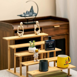 Solid wood succulent plant stand, <b>small</b> flower stand, trapezoidal display <b>shelf</b>, flower rack, balcony <b>shelf</b>, desktop toy - Product Image 2