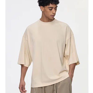 T-shirts pour hommes en coton 100% de 260 grammes, coupe oversize, style hip-hop, respirants, anti-plis, vierges, personnalisables avec logo, pour l'été - Product Image 1