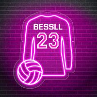 Enseigne néon personnalisée avec nom pour maillot de volley-ball, décoration murale, lumière LED, personnalisation et dropshipping possibles