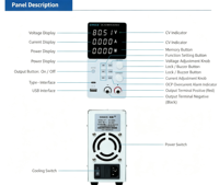 Catu Daya DC 300W 0-30V 10A Mini Programmable Triple Display CV CC USB Type C MODBUS Output Tunggal Casing Logam untuk Perbaikan Laboratorium