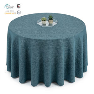 Mantel de Damasco Elegante, Impermeable y Reutilizable, de Poliéster Jacquard Color Marfil de 6 pies, Personalizado para Eventos Corporativos - Product Image 1