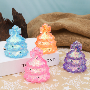 TPR Stress Christmas Tree Glow Dark Squishies <b>Hands</b> Grip Toys Candy Squeeze Toy Glitter Slow Rising Stress Relief Sensory Toy - Product Image 1