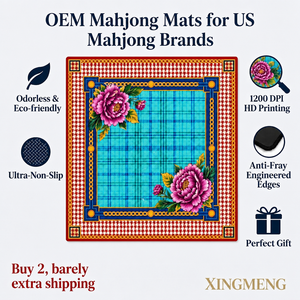 Bama Neuerscheinung MAHJONG und MIMOSAS Mahjong-Matte Rutschfest Naturkautschuk Individuelles Muster Schneller Versand für Schach Poker <span class=keywords><strong>Domino</strong></span> - Product Image 2