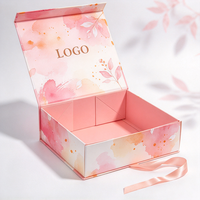 Boîte cadeau rigide pliable avec logo personnalisé, fermeture magnétique, emballage en carton gaufré et couché pour accessoires de mode