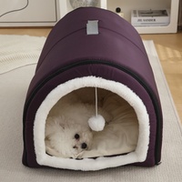 Nichoir pour chien toutes saisons, amovible, lavable, imperméable, respirant, motif chat, pour extérieur, été chaud, hiver, style villa de luxe