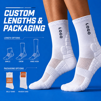 Chaussettes de sport en coton à marque privée, douces, absorbant les chocs, mi-mollet, avec logo personnalisé imprimé, pour entraînement de basketball et sports de plein air