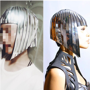 Perruques miroir réfléchissantes pour femmes Future Space, pour spectacles de bar Gogo, performances scéniques, cosplay, perruque miroir <span class=keywords><strong>Bobo</strong></span> pour femmes - Product Image 3