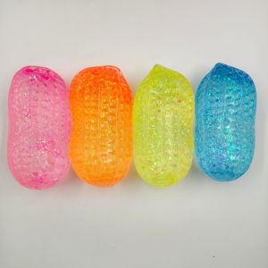 Boule de pâte extensible en TPR souple à paillettes en forme d'arachide, jouet anti-stress souple, jouet sensoriel pour enfants et adultes - Product Image 2