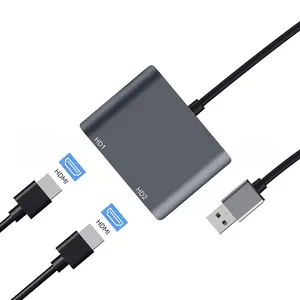 Nouveau modèle USB A 3.0 vers double adaptateur répartiteur HDMI 5G 1080P 60Hz convertisseur pour Triple moniteurs Mode système Windows