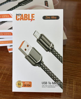 Câble de date tressé en alliage de zinc 1.2M 6A Câble de charge rapide USB C vers USB C