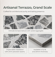 Dalles de terrazzo artificielles modernes, épaisses, résistantes à l'usure, couleur personnalisée pour villa, appartement, hôtel, sol d'escalier