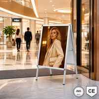 Support d'affichage double face en aluminium A0 à ouverture rapide, type A-frame, pour trottoir, fabrication directe usine, OEM/ODM