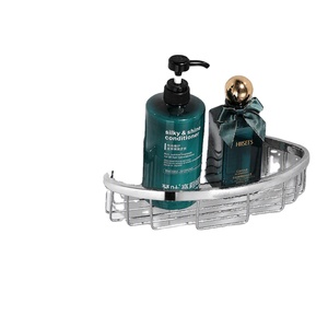 Étagère de douche murale d'angle en métal à double niveau, résistante à la rouille, pour salle de bain, design minimaliste - Product Image 4