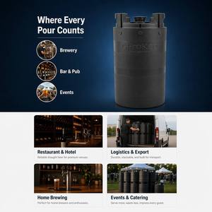 Barril de Cerveza de Plástico Reutilizable de 15L, Prensado, de Doble Pared, HDPE Nano, para Cervecería Artesanal, Fiestas, Bares, Venta al por Mayor, OEM - Product Image 5