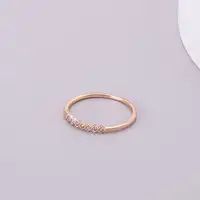 Yr10041 anel de prata esterlina 925, fornecedor, nova chegada simples, rosa banhada, anel de dedo com zircônia cúbica transparente, joias para mulheres