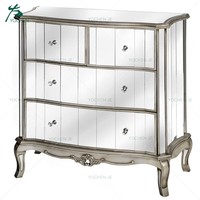 Table de chevet en bois de style français antique en gros pour chambre à coucher