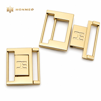 HONMEO Boucle coulissante en alliage de zinc poli or, fermoir de ceinture pour ceinture, jupe, robe, couture