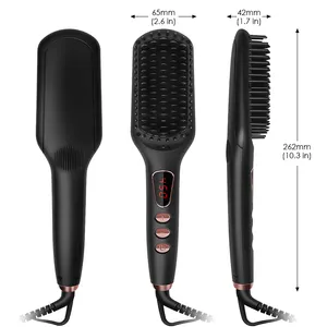Professional electric Beard Straightening iron Comb Customized Small Hair Straightener Brush For Men