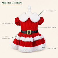 Robe de Noël pour chien, jupe décorée de flocons de neige, costume de Père Noël pour chiot Teddy ou Caniche, vêtements d'automne et d'hiver, vente en gros