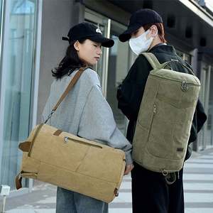 Unisex Canvas Laptop <b>Backpack</b> <b>Large</b> Size with USB Feature Custom Logo Fashionable Vintage Business Style for School Travel - Product Image 5