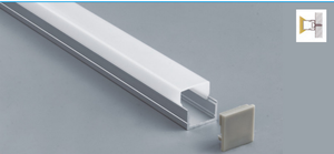 Tira de luces LED 1609 Perfiles de aluminio Plata Negro 1m 2m para iluminación de decoración de luces Led de interior - Product Image 3