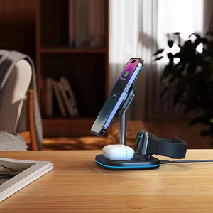 Support de chargeur sans fil magnétique <span class=keywords><strong>3</strong></span> en 1 rapide à chaud en usine pour iPhone 16 Pro Max Apple Watch 9 8 <span class=keywords><strong>AirPods</strong></span> Pro Station de charge rapide - Product Image 2