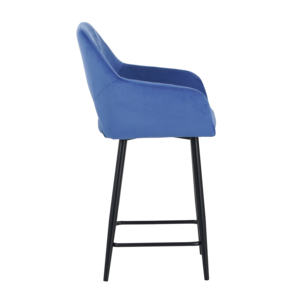 Modern Luxury Velvet Bar Stool High Back <b>Armchair</b> Metal Frame Cushioned Counter Height <b>Dining</b> Chair Apartment-Friendly Home Bar - Product Image 4