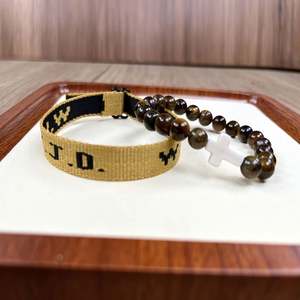 Pulsera de punto jacquard con letras WWJD para mujeres y hombres, joyería cristiana ¿Qué haría Jesús? - Product Image 3