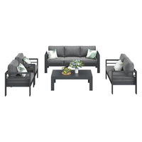 Ensemble de table et de chaises de jardin en aluminium moderne, pour cour, balcon, loisirs, imperméable et résistant au soleil