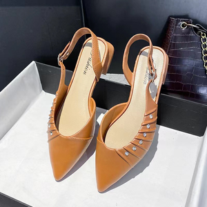 Sandalias para mujer Nuevo estilo retro Hada francesa con y dedos Perezosos e inclinados para zapatos planos - Product Image 6