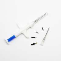 ICAR 125KHz 1.25*7mm Microchip Implant Syringe Bioglass Tag ISO 11784/11785 Tahan Air untuk Identifikasi Hewan Peliharaan Kontrol Akses