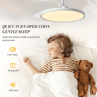 Ventilateur de plafond LED invisible rétractable avec télécommande, moteur BLDC DC, design silencieux, pour salon et chambre à coucher
