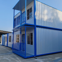 Maison conteneur préfabriquée modulaire à structure en acier, empilable sur 2 étages, pour logement de personnel et camp de travailleurs